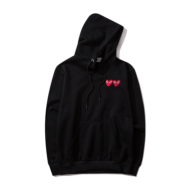 Comme des Garçons Double Heart Logo Hoodie