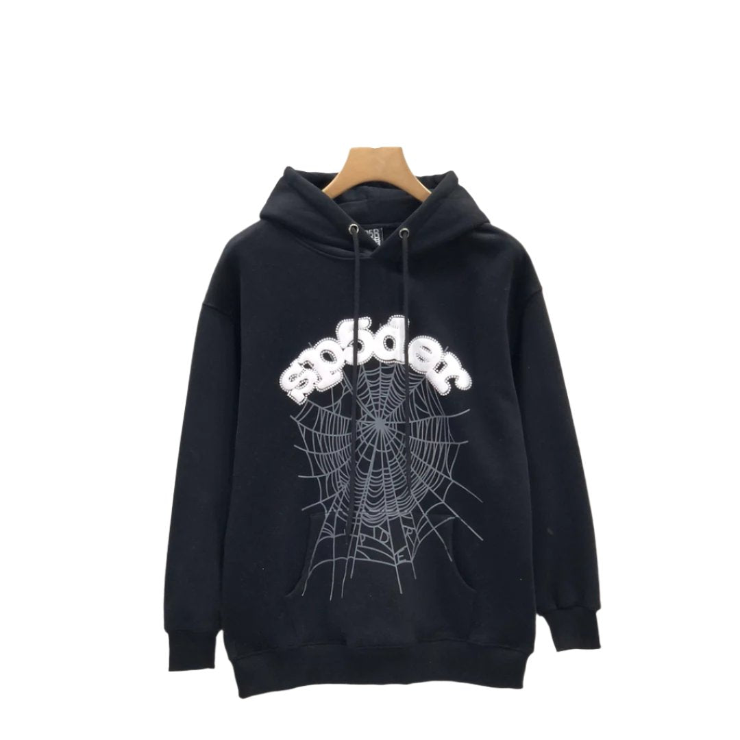 Sp5der Black Web Hoodie & Sweatpants