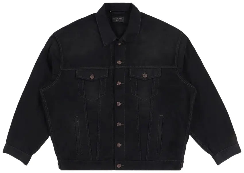 Balenciaga Political Campaign Black Denim Jacket