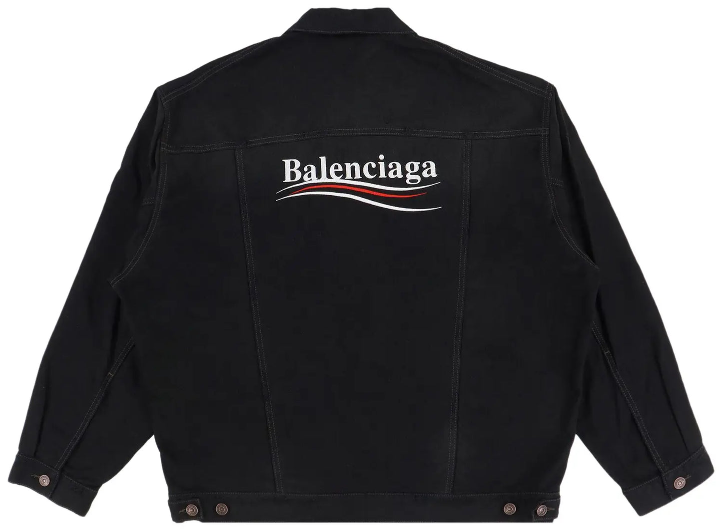 Balenciaga Political Campaign Black Denim Jacket