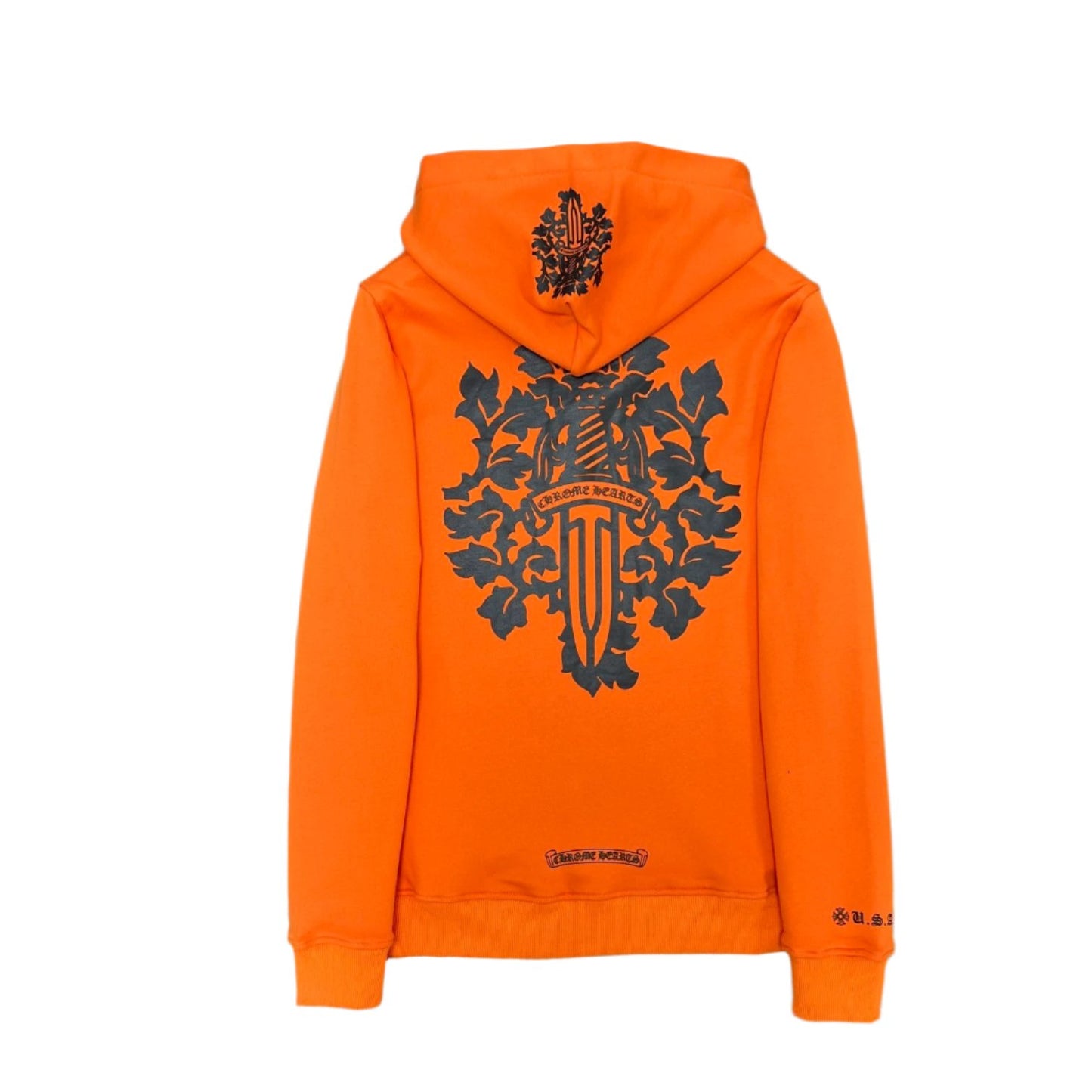 Chrome Hearts Orange "Dagger" Hoodie