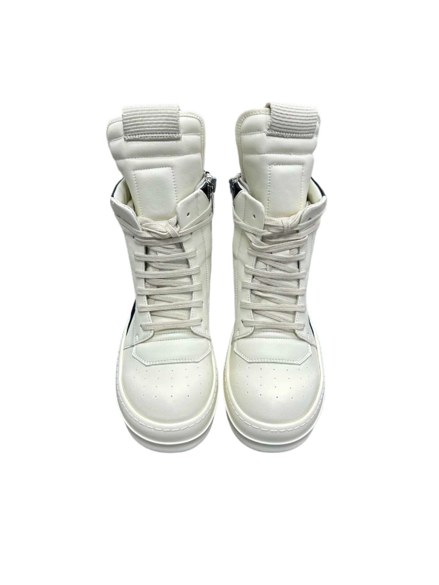 Rick Owens White Geobasket Shoes