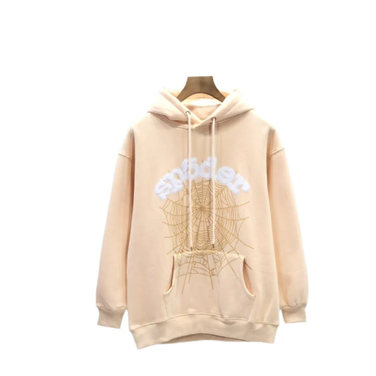 Sp5der Beige Web Hoodie & Sweatpants