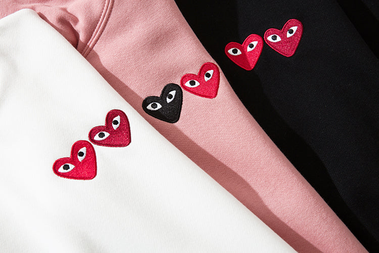 Comme des Garçons Double Heart Logo Hoodie