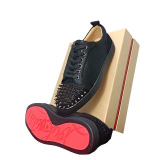 Christian Louboutin Black Spike Red Bottoms