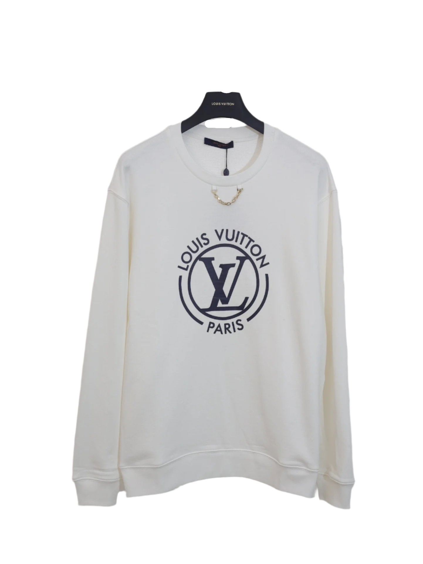 Louis Vuitton Gold LV Logo Chain Link Crewneck Sweater