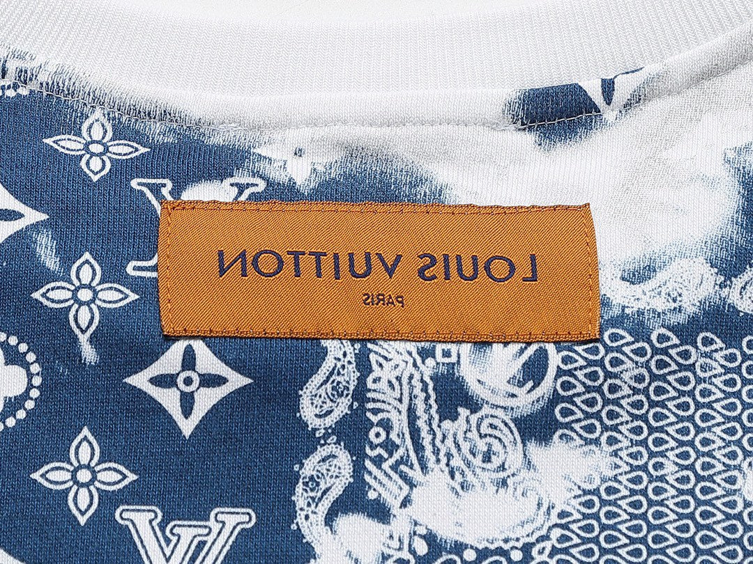 Louis Vuitton Blue Monogram Graphic Design White Sweater