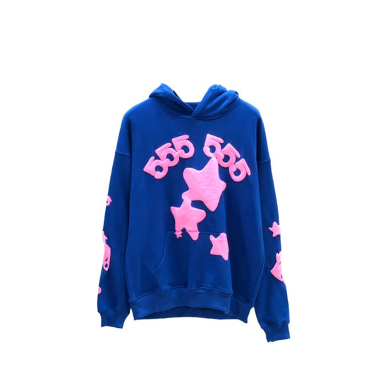 Sp5der "555" Blue/Pink Beluga Hoodie & Sweatpants