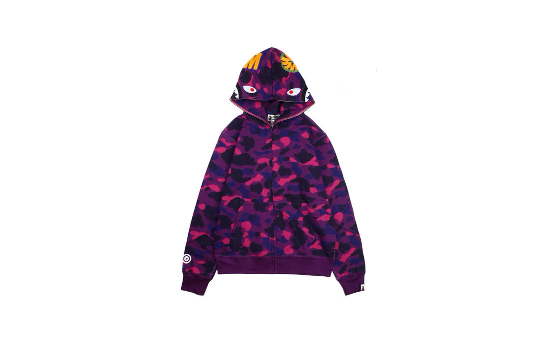 Bape A Bathing Ape Full Zip-Up Purple Camo Hoodie