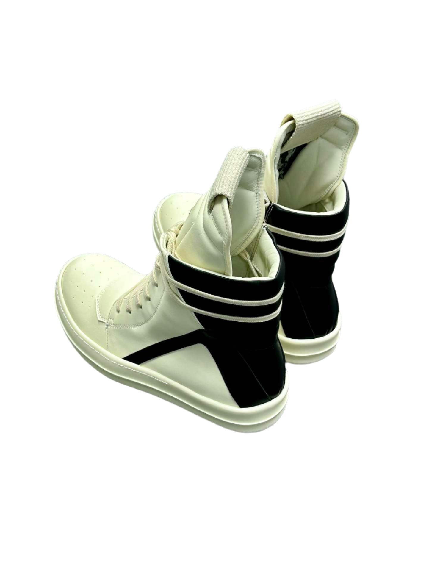 Rick Owens White Geobasket Shoes