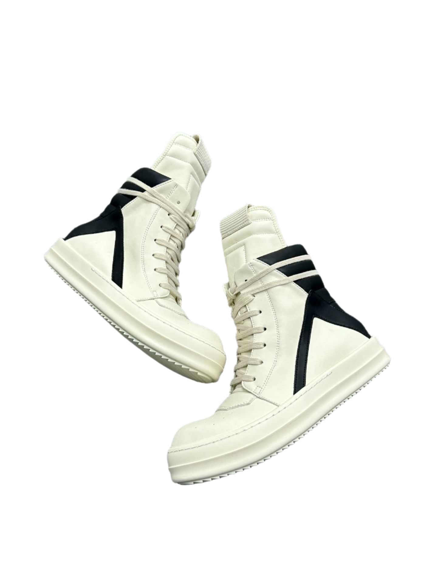 Rick Owens White Geobasket Shoes