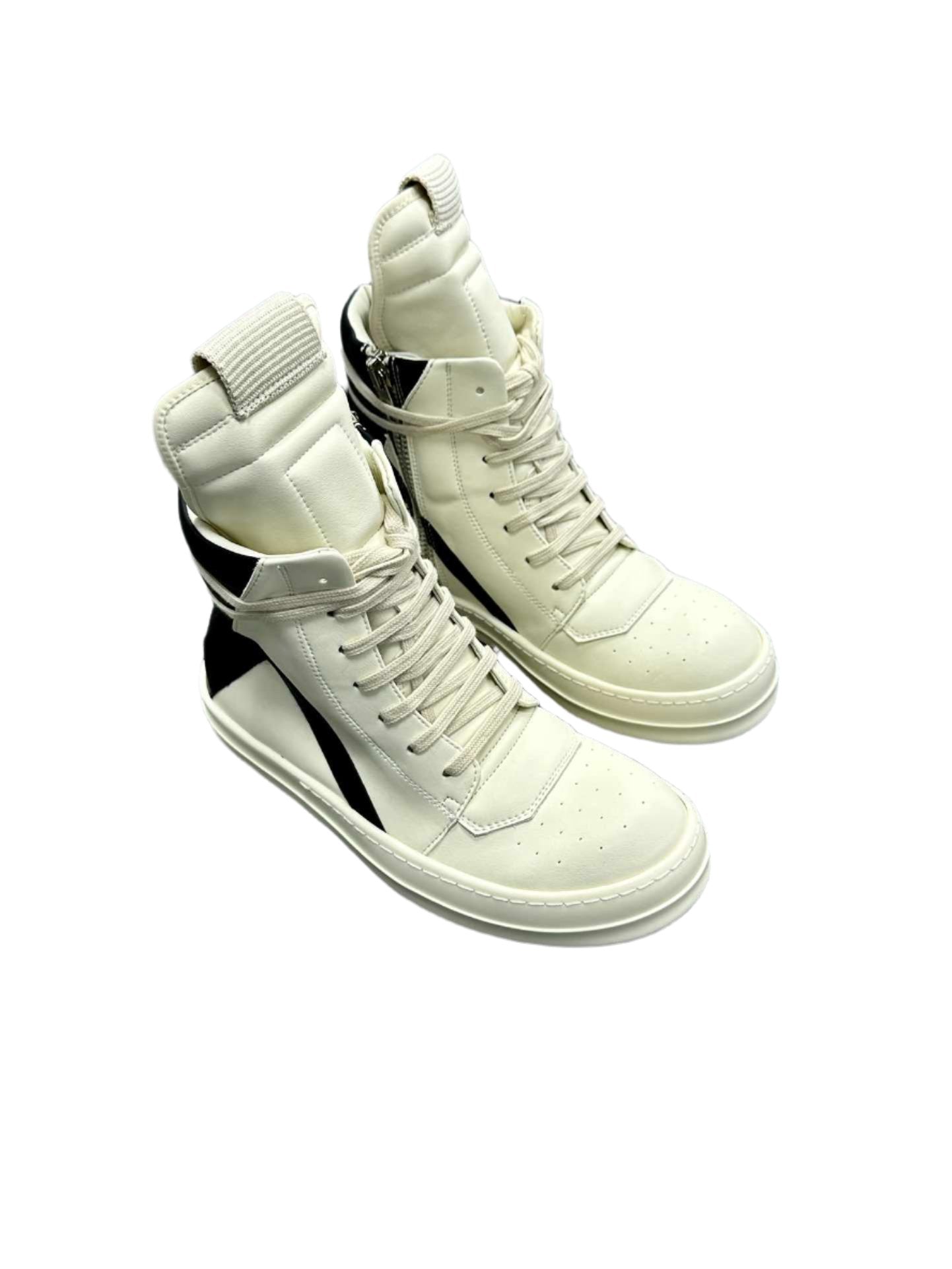 Rick Owens White Geobasket Shoes