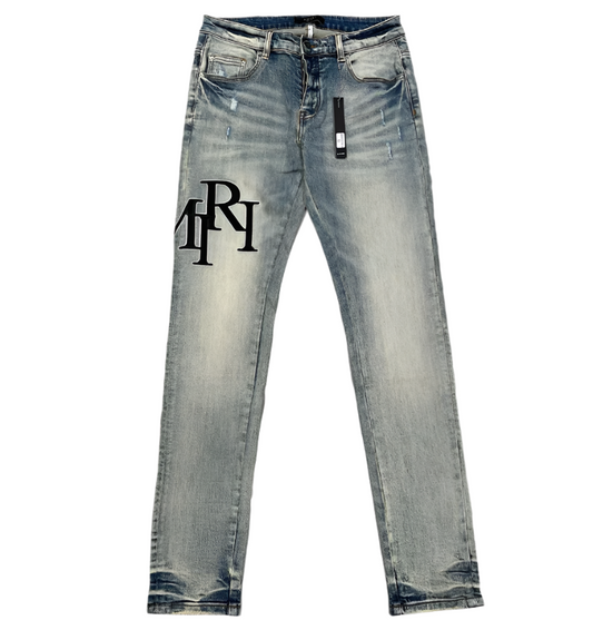 Amiri Washed Blue/Gray Denim Jeans