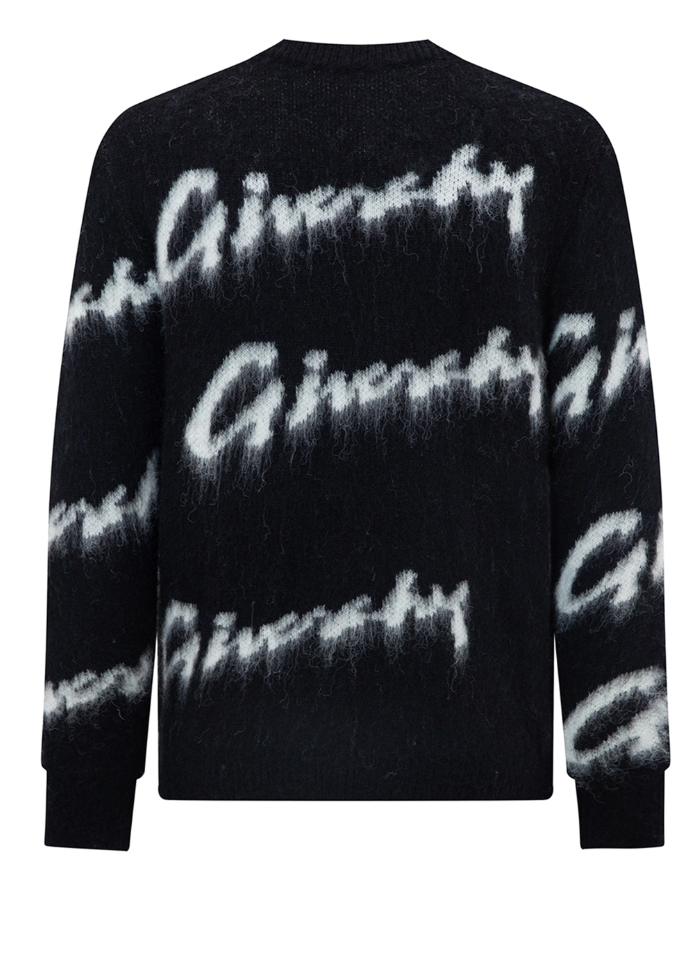 Givenchy Logo Pattern Black Sweater