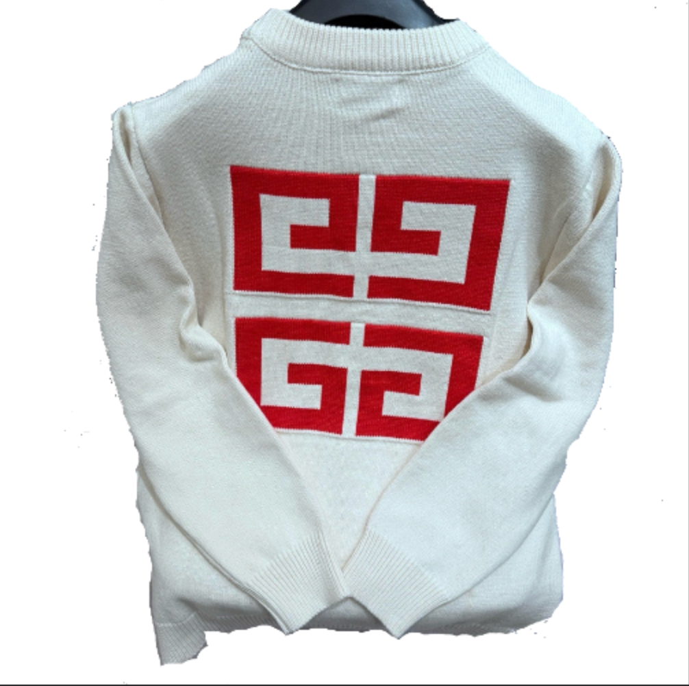 Givenchy Classic Big Logo Red White Sweater