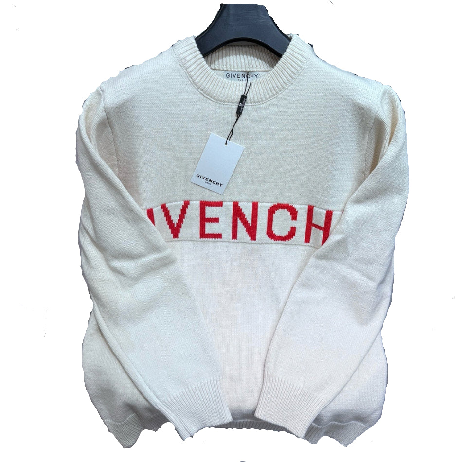 Givenchy Classic Big Logo Red White Sweater