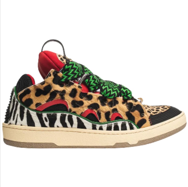 Lanvin Leopard Print Curb Sneakers