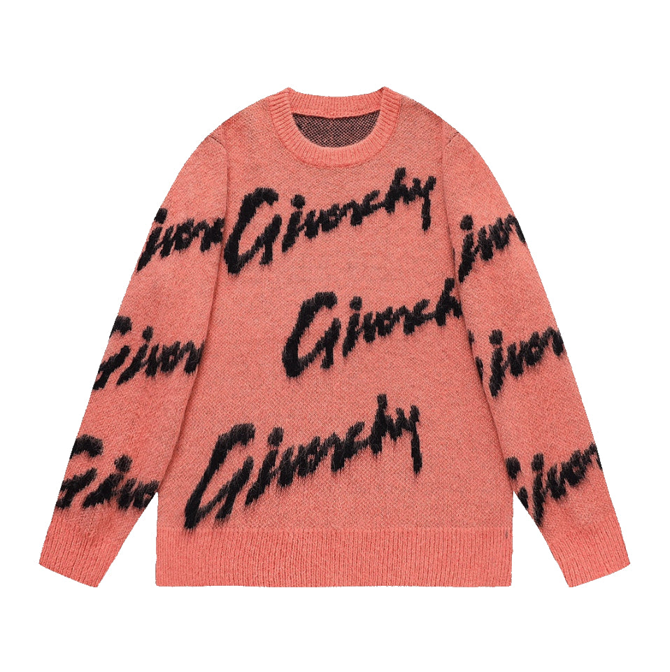 Givenchy Logo Pattern Pink Sweater