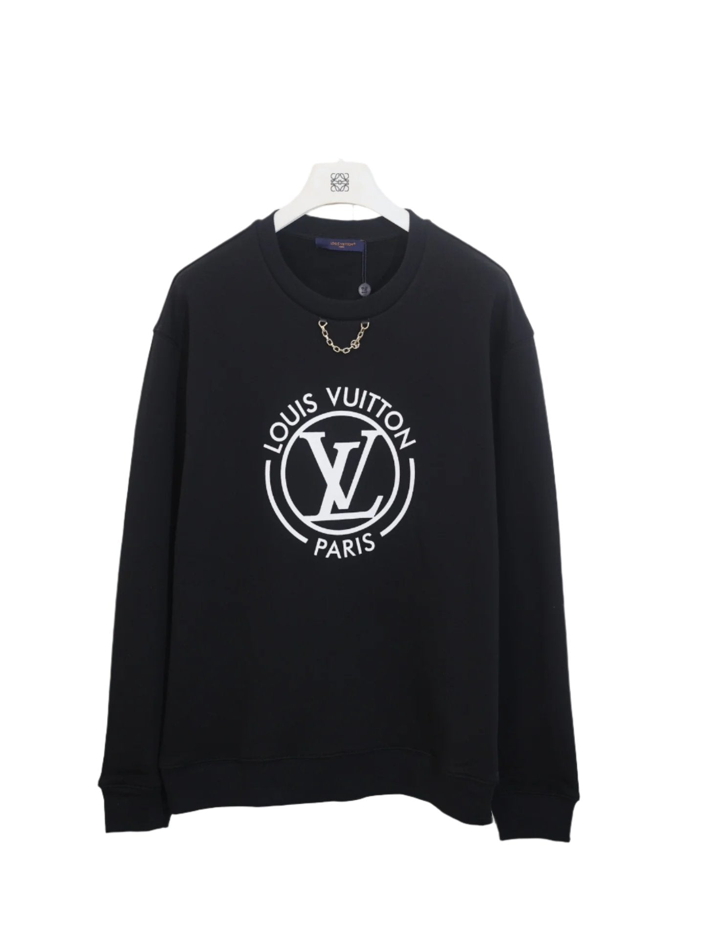 Louis Vuitton Gold LV Logo Chain Link Crewneck Sweater