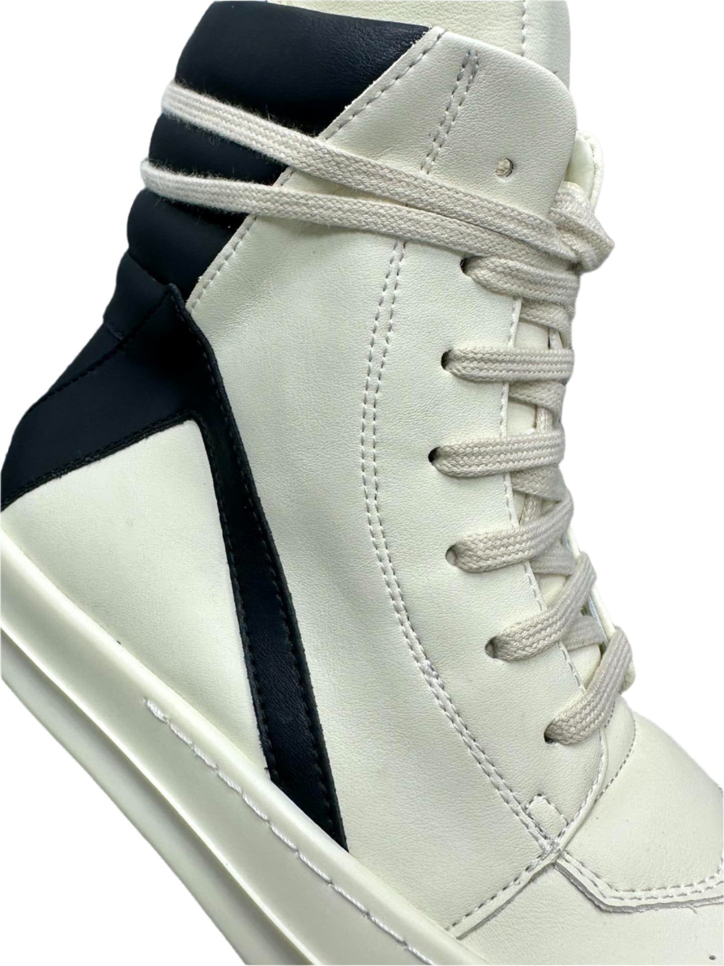 Rick Owens White Geobasket Shoes