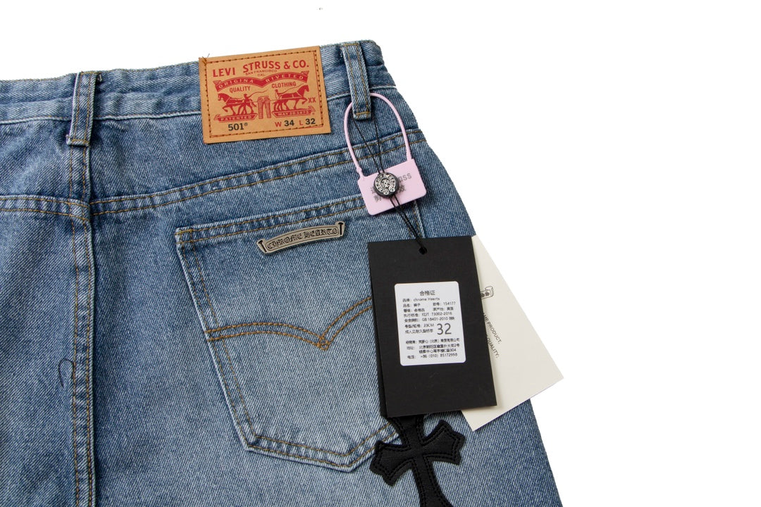 Chrome Hearts x Matty Boy x Levis Cross Patch Blue Denim Jeans