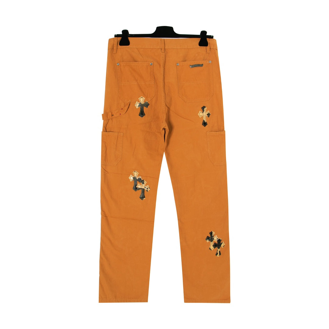 Chrome Hearts x Matty Boy Orange/Khaki Embroidered Patch Carpenter Pants