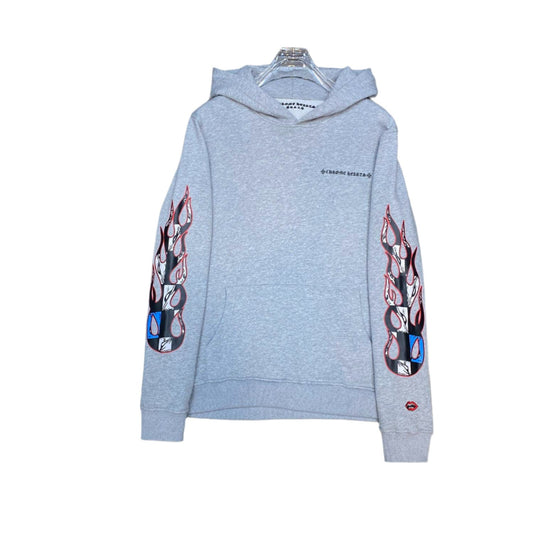 Chrome Hearts x Matty Boy Flame Multicolor Graphic Grey Hoodie