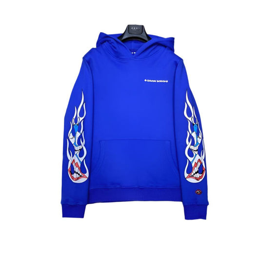 Chrome Hearts x Matty Boy "Space" Flame Graphic Blue Hoodie