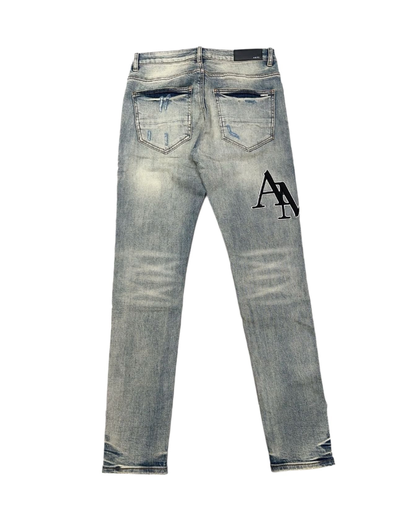 Amiri Washed Blue/Gray Denim Jeans