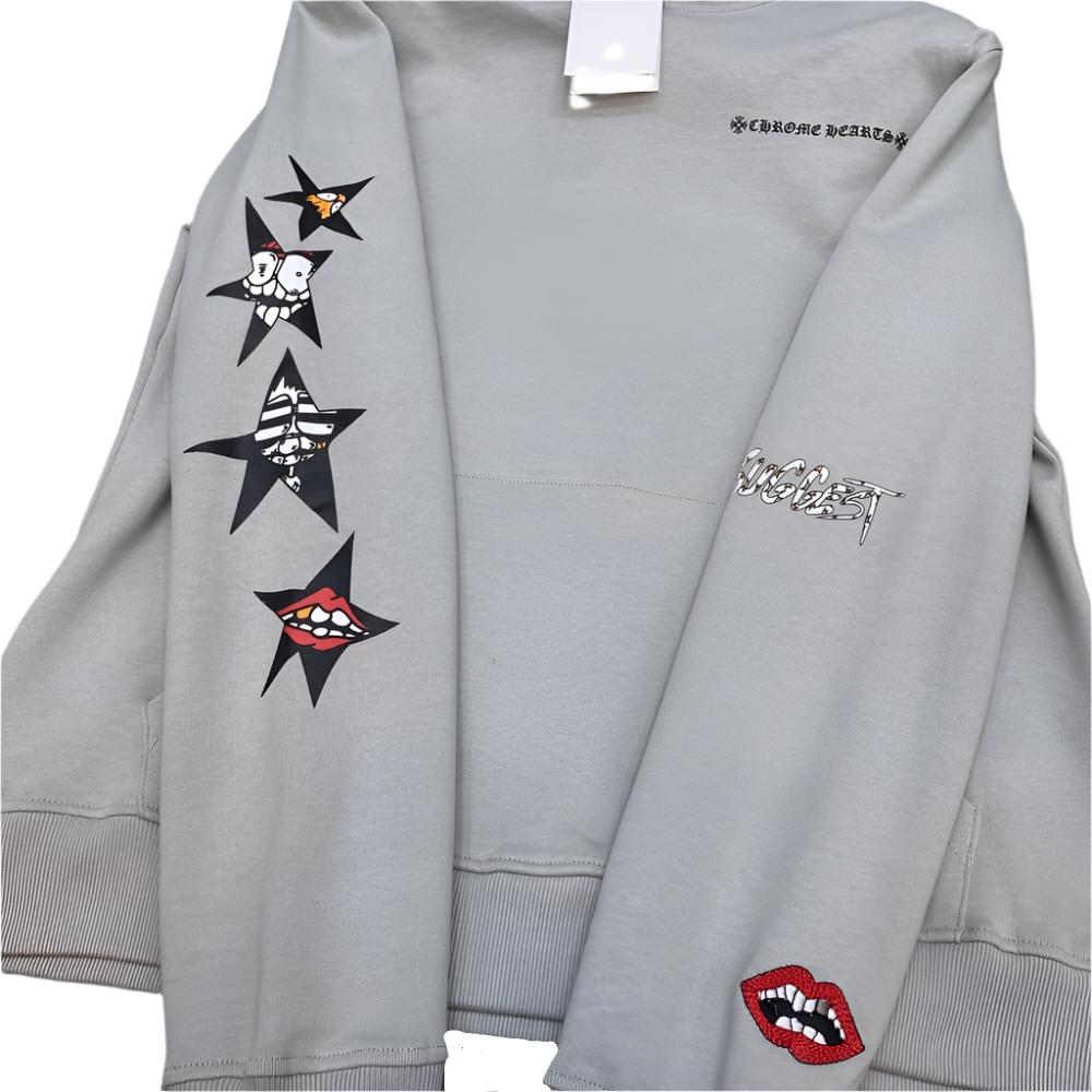 Chrome Hearts x Matty Boy Grey Star Hoodie