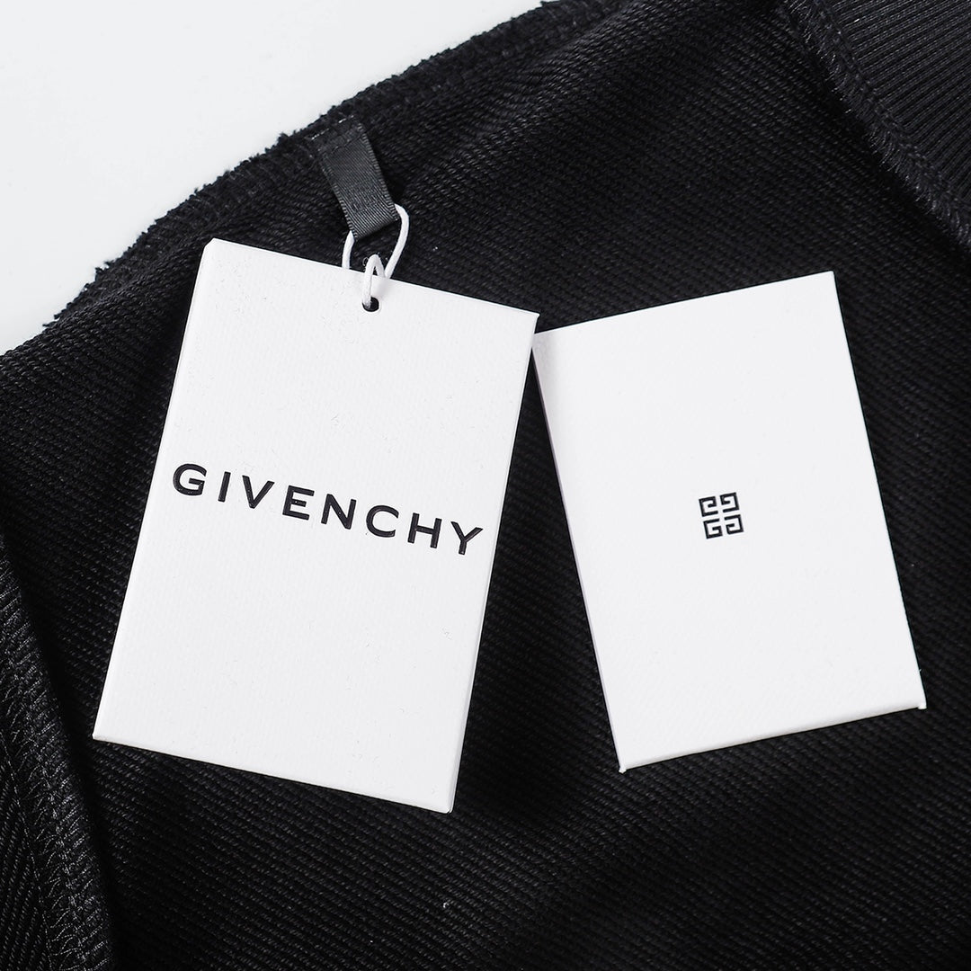 Givenchy Abstract Logo Graphic Black Crewneck Sweater