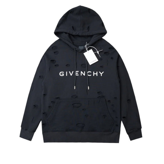 Givenchy Distressed Black Hoodie