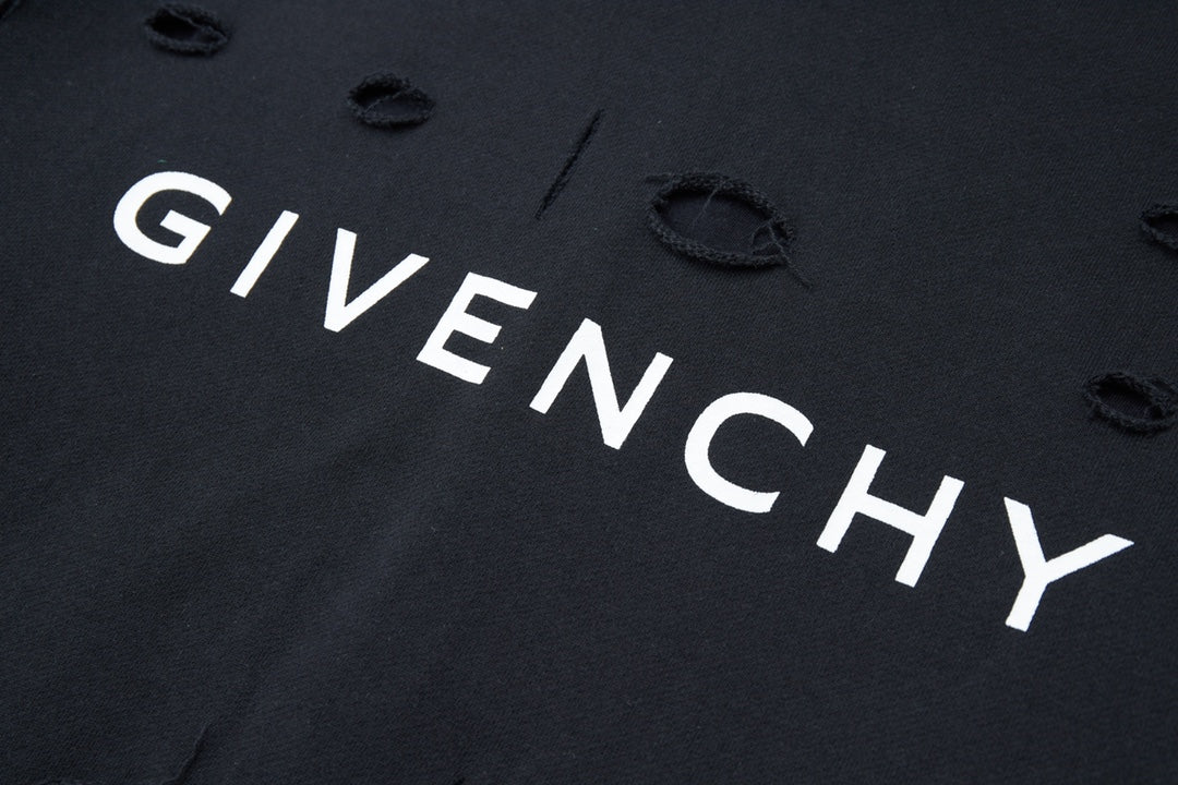 Givenchy Distressed Black Hoodie