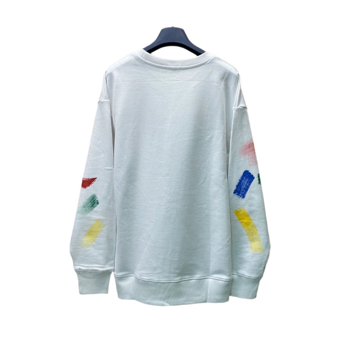 Givenchy Logo Brush Strokes White Crewneck Sweater